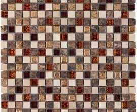 Мозаика PIX 721 из мрамора и стекла (15x15) 30x30 от Pixmosaic (Китай)