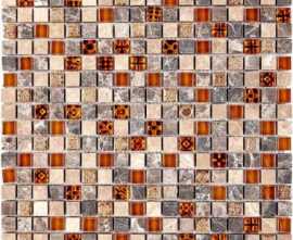 Мозаика PIX 720 из мрамора и стекла (15x15) 30x30 от Pixmosaic (Китай)